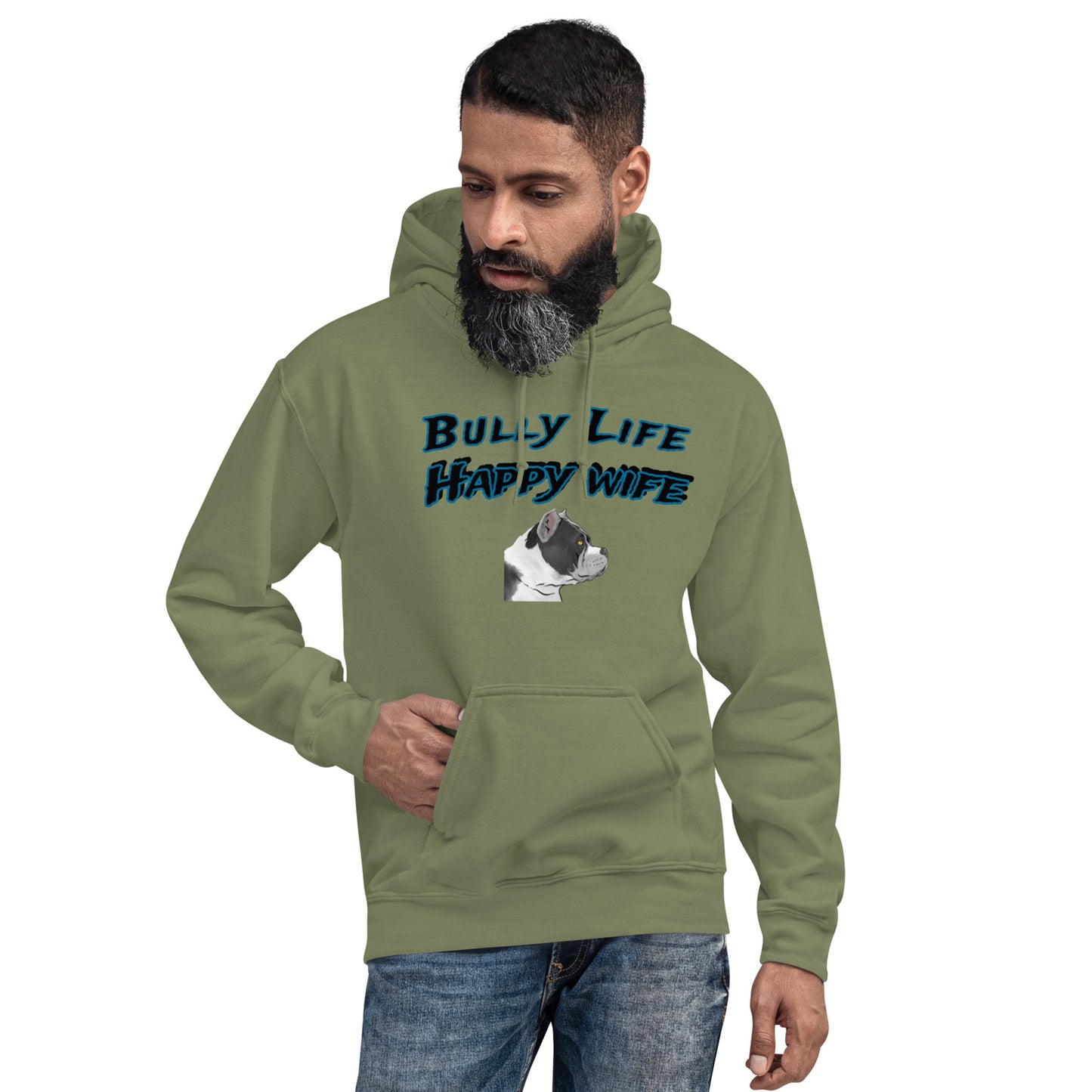 MENS BULLY LIFE HAPPY WIFE Hoodie